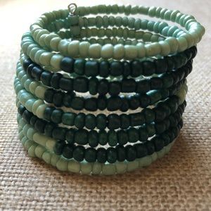 Light and Dark Green Bracelet Cuff